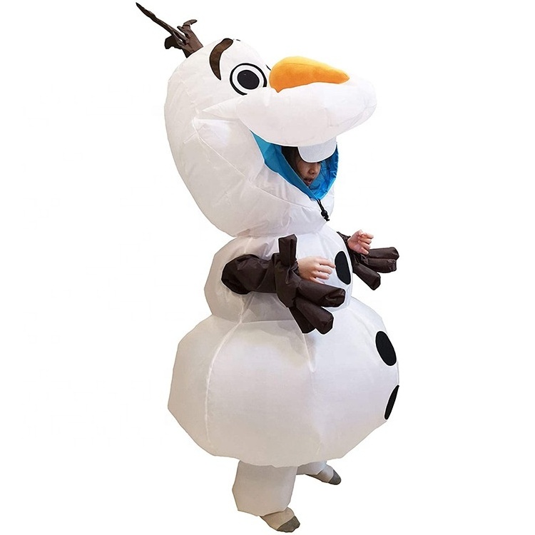 Cute Unisex Halloween Christmas New Year Cosplay Suit Inflatable Snowman Olaf Costume