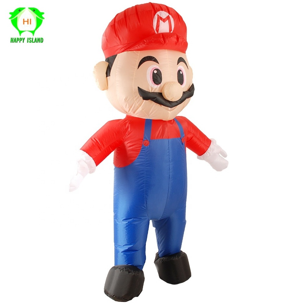 NEW Inflatable Mario Costume Super Mario Fancy Dress for Adults Halloween Party Carnival Cosplay Outfit Mascot Blow Up Suit