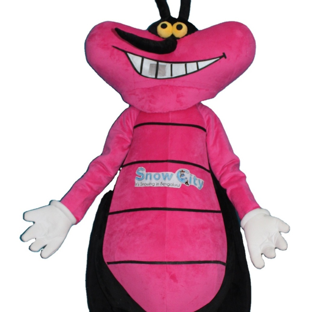 Customized incest mascot costume theme exhibition animal sale pink cartoon character mascot costume