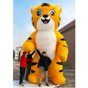 Long hair super cute 3m inflatable cat mascot costume walking cat mascot