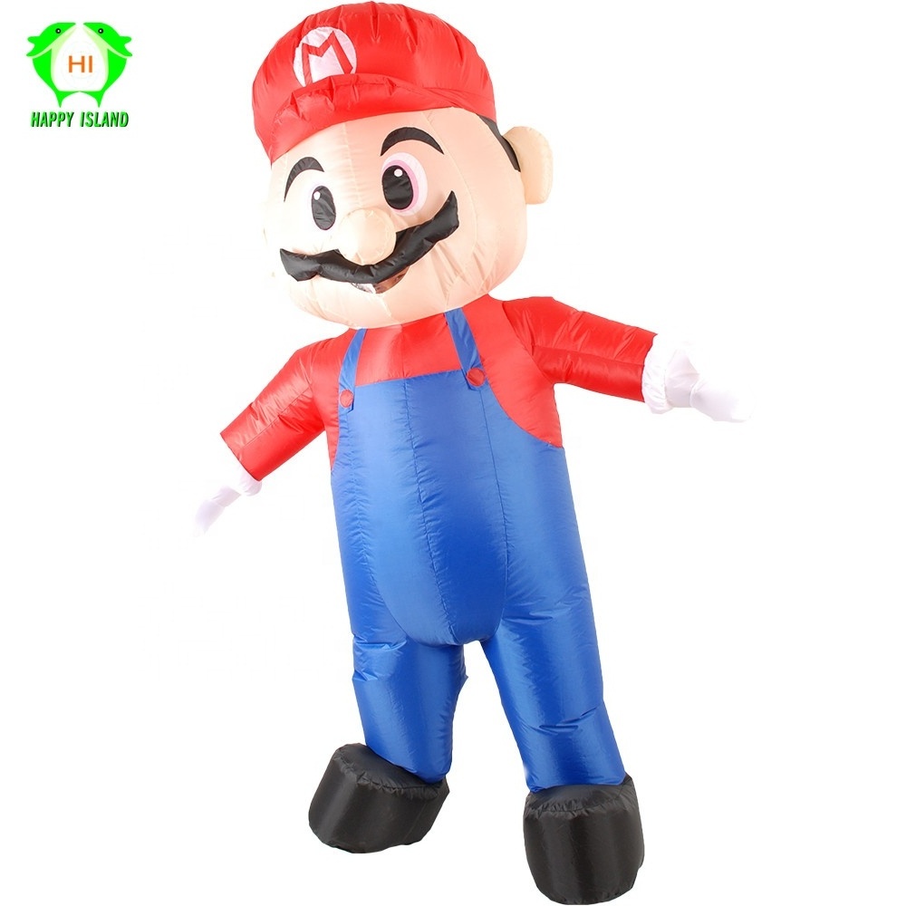 NEW Inflatable Mario Costume Super Mario Fancy Dress for Adults Halloween Party Carnival Cosplay Outfit Mascot Blow Up Suit