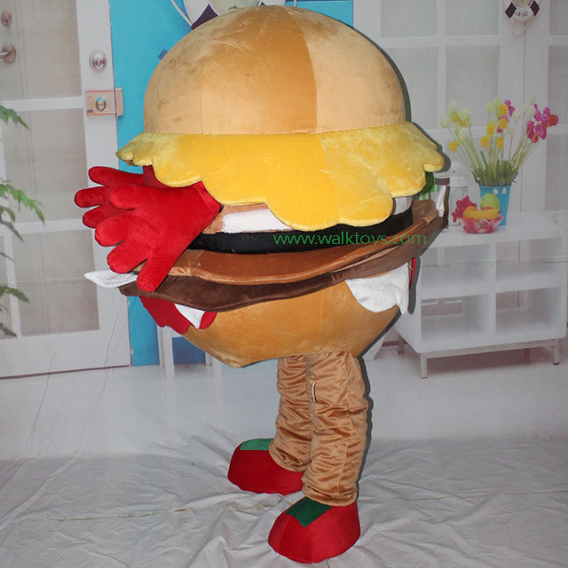 Hot sale mascot costume custom commercial big hamburger	cosplay dressing funny fancy food mascot costumes