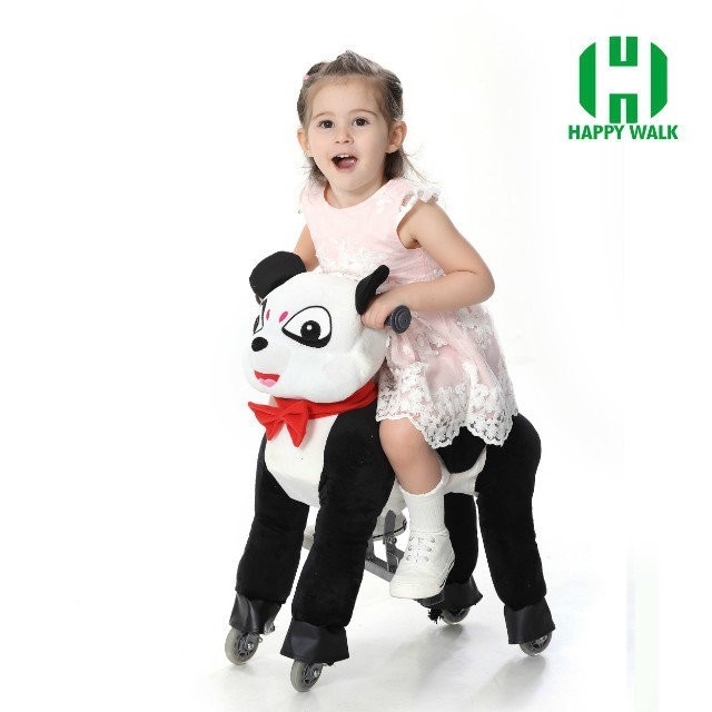 kiddie ride on animal plush non electric scooter unicorn walking mechanical robotic stuffy animal ride