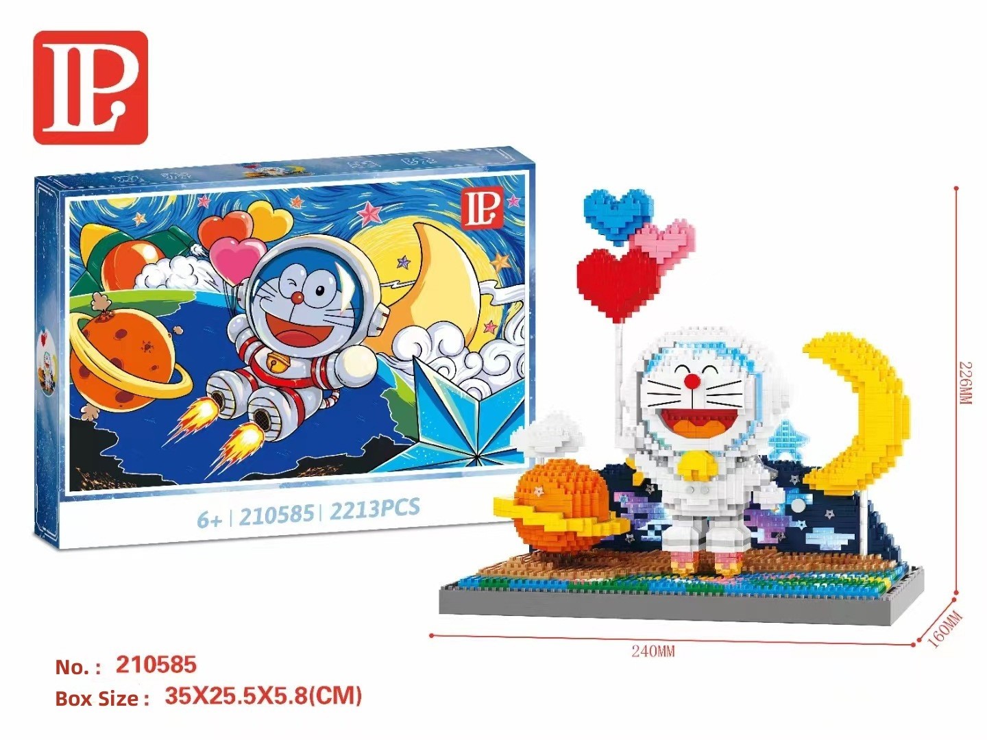 Doraemon building blocks miniature small particles assembly insert luminous ornaments educational toys gift wholesale