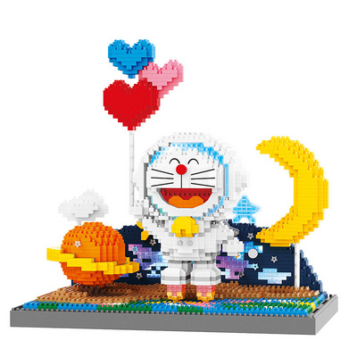 Doraemon building blocks miniature small particles assembly insert luminous ornaments educational toys gift wholesale