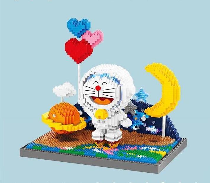 Doraemon building blocks miniature small particles assembly insert luminous ornaments educational toys gift wholesale