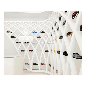 Space Saving Wall Display Racks Boutique Display Cabinets with Shelf for Shoe Bag Organizer Store Layout