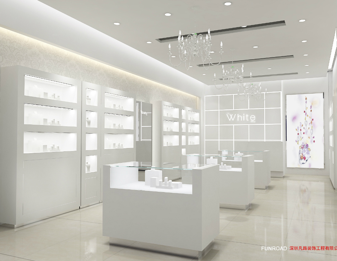 Retail Jewelry Store Display Counters Stainless Steel Jewelry Shop Display Showcase For Jewelry Shop Fixtures