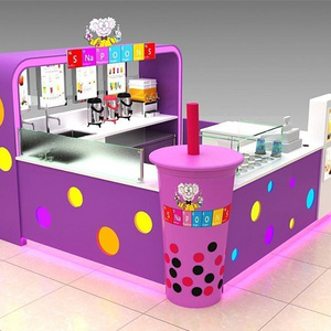 Customized retail ice cream kiosk bubble tea kiosk with free design for shopping mall