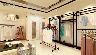 Zara Style Clothing Retail Store With Display Racks Simple Display Shelf Save Space