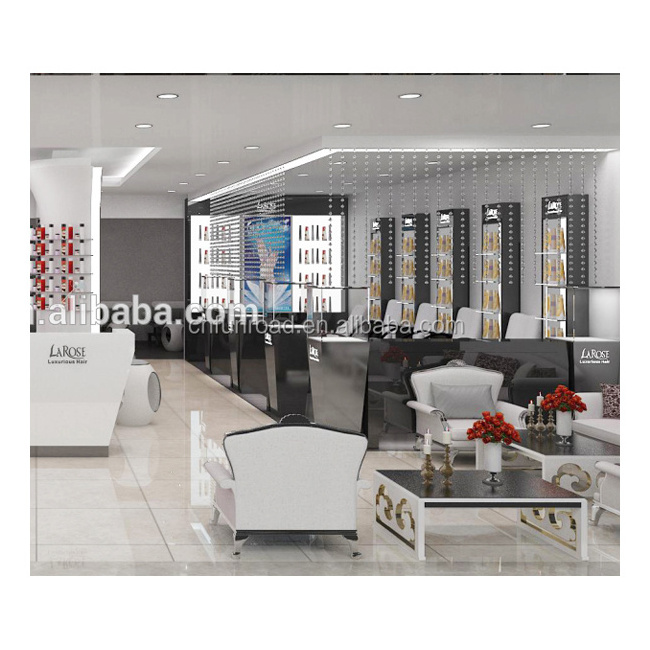 2021 hair salon interior design display wall cabinet cashier counter