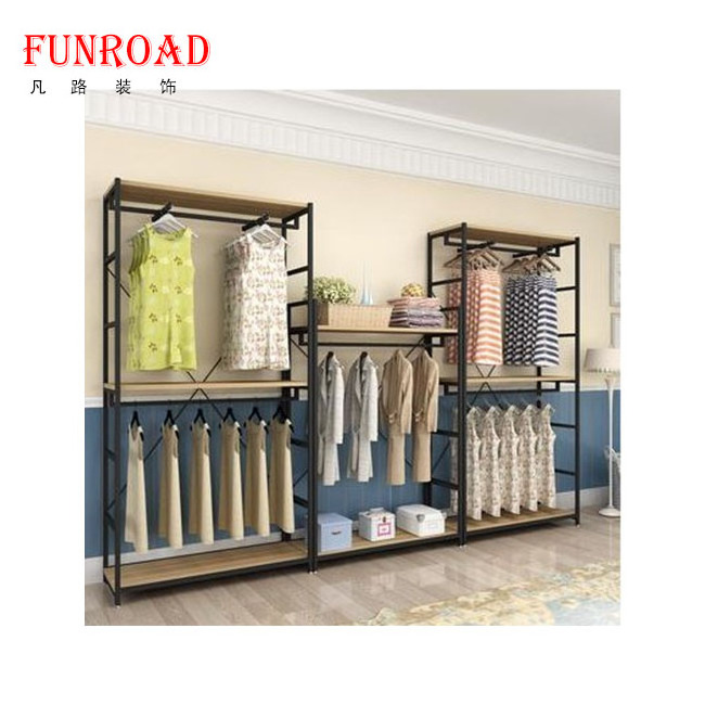 Zara Style Clothing Retail Store With Display Racks Simple Display Shelf Save Space