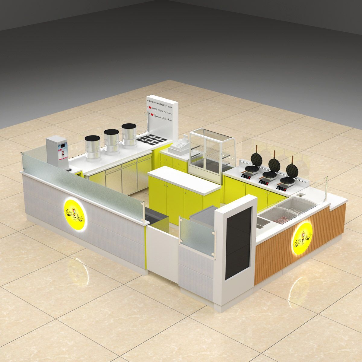 Hot Design Indoor modern juice bar kiosk design shopping mall  juice bar counter for sale