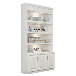 Hot Selling Custom Wall Cosmetic Shelf Makeup Display Cabinet  Perfume Display Shelves with Locker Retail Display Stand Rack