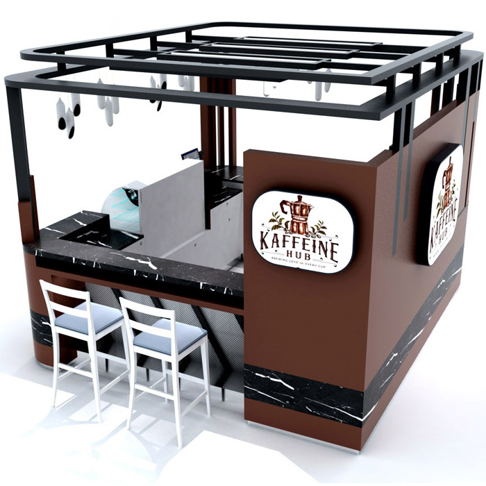 Customized creative pretzel food kiosk with new concept fast food kiosk for shopping mall