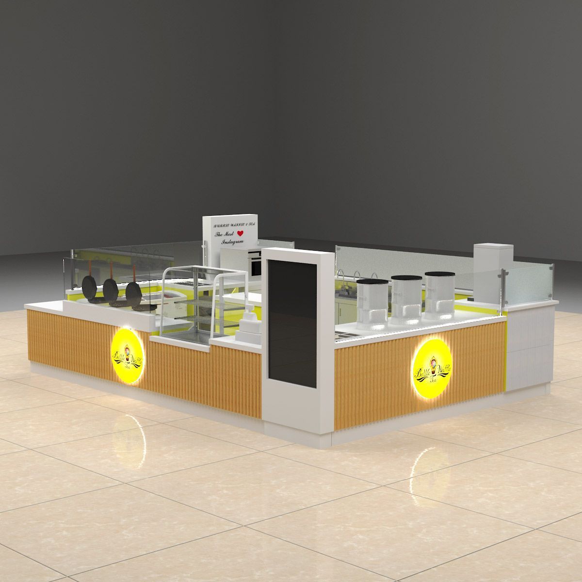 Hot Design Indoor modern juice bar kiosk design shopping mall  juice bar counter for sale