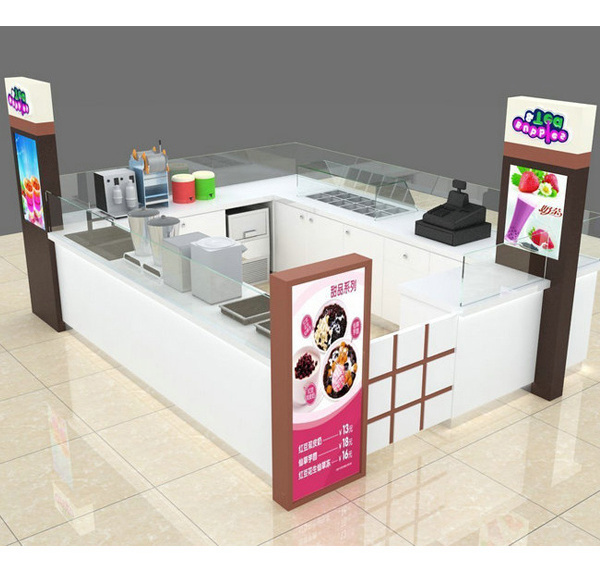 Customized creative pretzel food kiosk with new concept fast food kiosk for shopping mall