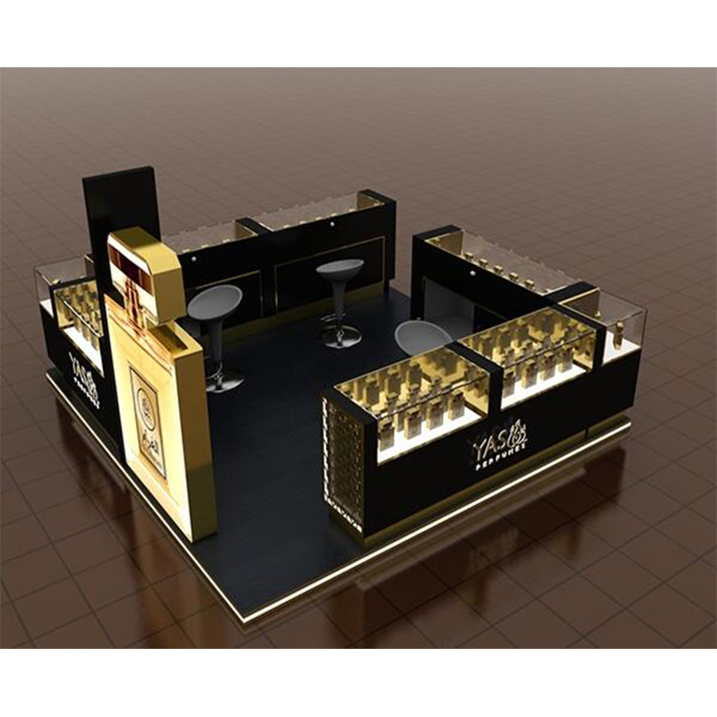 Factory Price Custom Design Mall Kiosk Ideas Cosmetic Advertising Perfume Glass Mall Furniture Display Kiosk