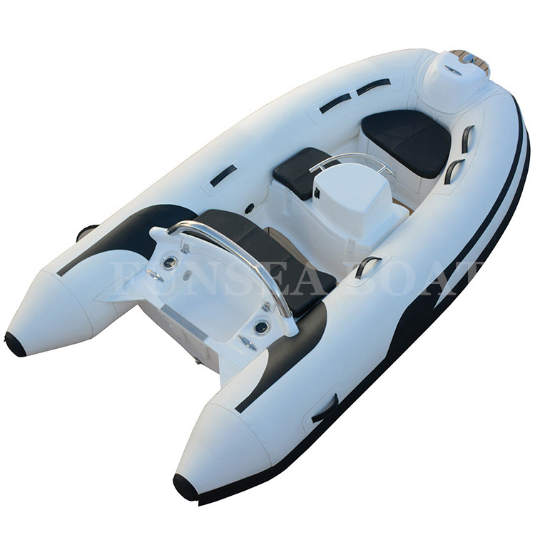 10ft 3 mtrs 300 small size luxury mini yacht deep v fiberglass hull PVC or hypalon inflatable air tube rowing rib tender boat