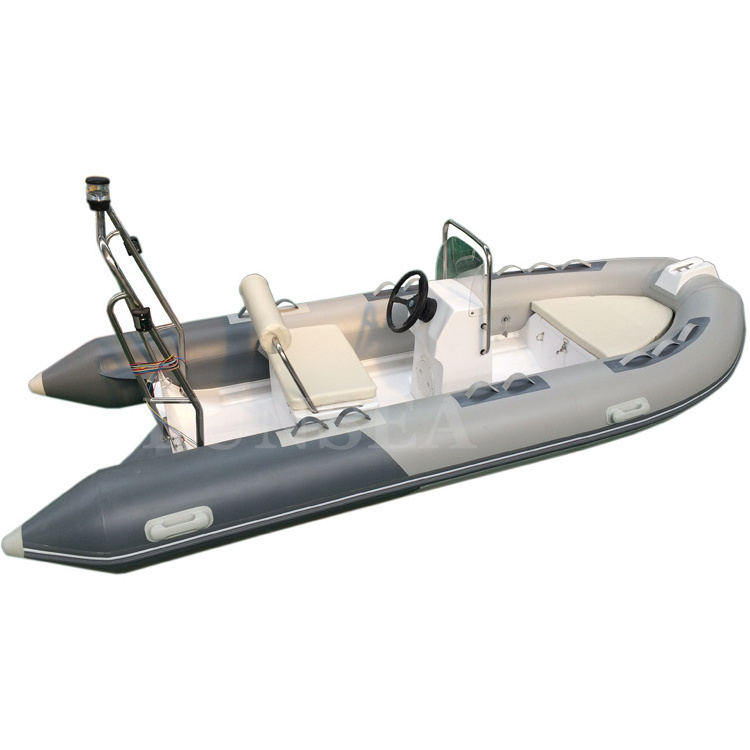 High efficient 13 foot aluminum pilot 3.9 meters pvc / hypalon air tube 390 inflatable pontoon fishing boat fiberglass boats