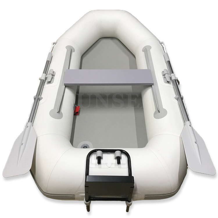 Factory wholesale 2.3m 230 mini cheap big flat bottom plastic fishing fiberglass 2 person boat with motor