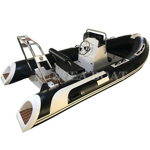 Promotion 4.40 best sell 4 seater 14 foot fiber or aluminum bottom hull pvc or hypalon air tube fishing rib boat 420