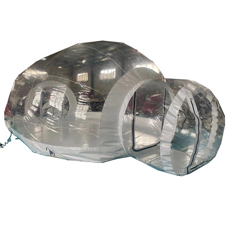 New design inflatable bubble single room with two doors transparent inflatable bubble camping tent