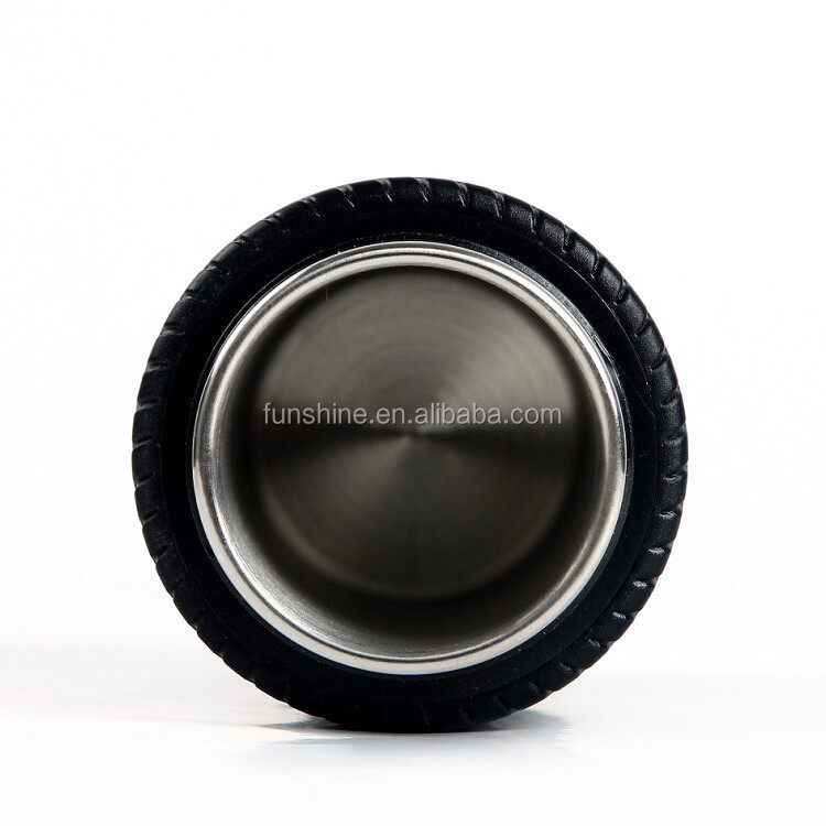 Exclusive Gift Item Novelty Car Wheel Shaped Stainless Steel Coffee Mug Tyre Cup