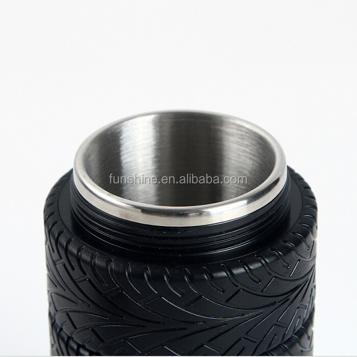 Exclusive Gift Item Novelty Car Wheel Shaped Stainless Steel Coffee Mug Tyre Cup