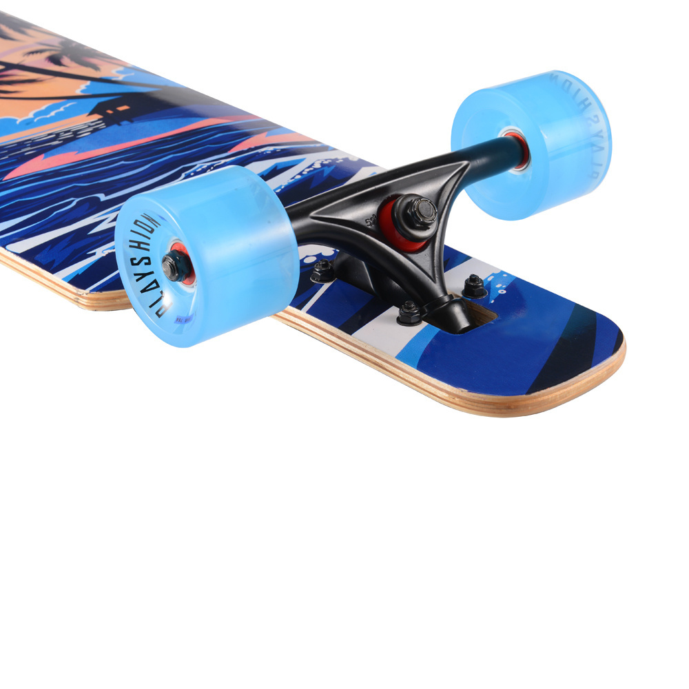 8 ply Chinese Northeast maple deck longboard kids skateboard with 78A PU wheels