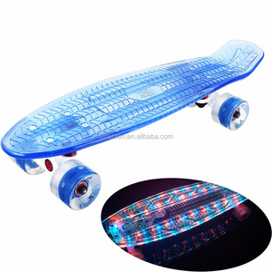 Funshion new 27 inch PC transparent skate board LED skateboard for kids with MSDS certificate