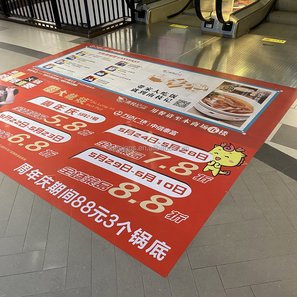 Custom Print Large Size Floor Stickers for Escalator Advertising Vinyl Adhesive Floor Decal