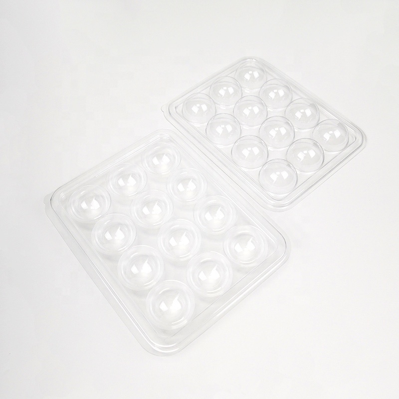 12 truffle chocolate candy custom transparent plastic clamshell blister packaging tray box