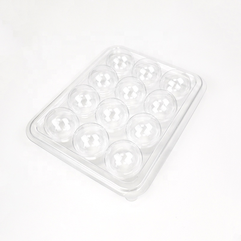 12 truffle chocolate candy custom transparent plastic clamshell blister packaging tray box