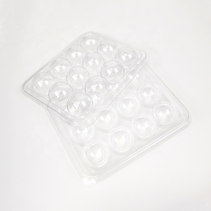 12 truffle chocolate candy custom transparent plastic clamshell blister packaging tray box