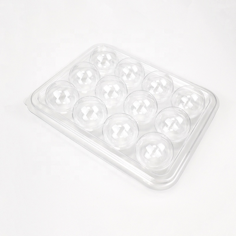 12 truffle chocolate candy custom transparent plastic clamshell blister packaging tray box