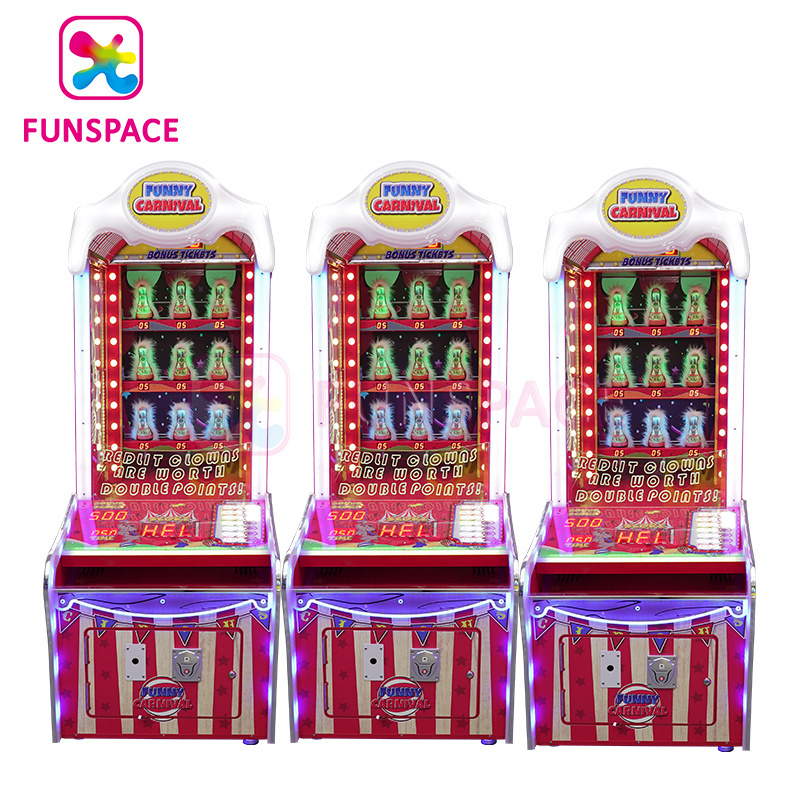 Funspace Coin Operated Throw Ball Hit The Clown Rave Party Ticket Redemption Lottery Arcade Machine