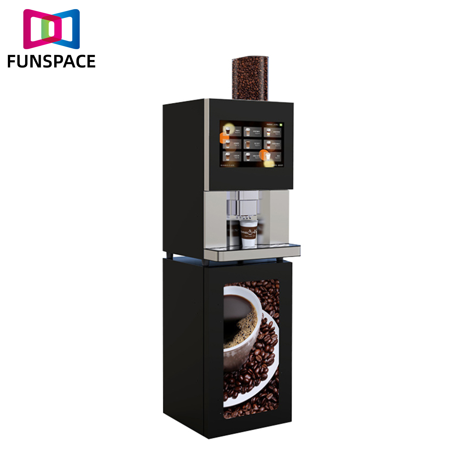 2023 new design coffee fully vending machine Commercial Smart Robot Kiosk Hot Chocolate Automatic Coffee bean Vending Machine