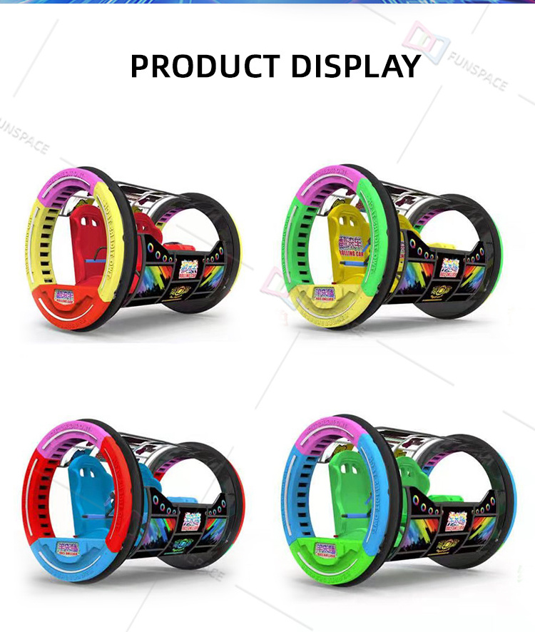 Funspace technology Outdoor Carnival Amusement Park Rides Happy Double players 360 Degree Remote Control Rolling Car