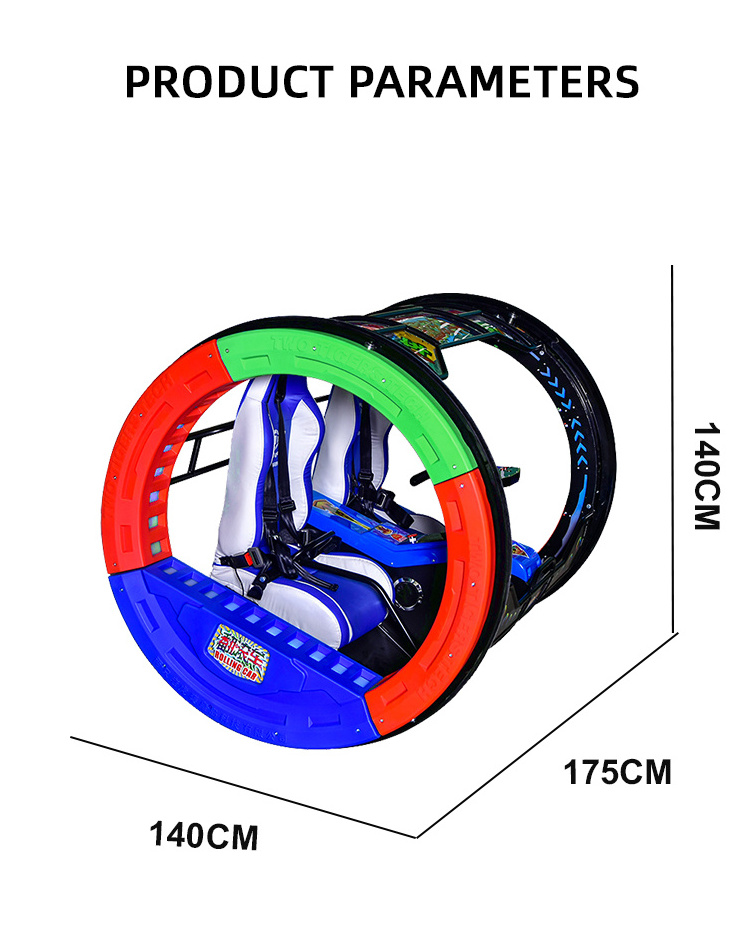 Funspace technology Outdoor Carnival Amusement Park Rides Happy Double players 360 Degree Remote Control Rolling Car