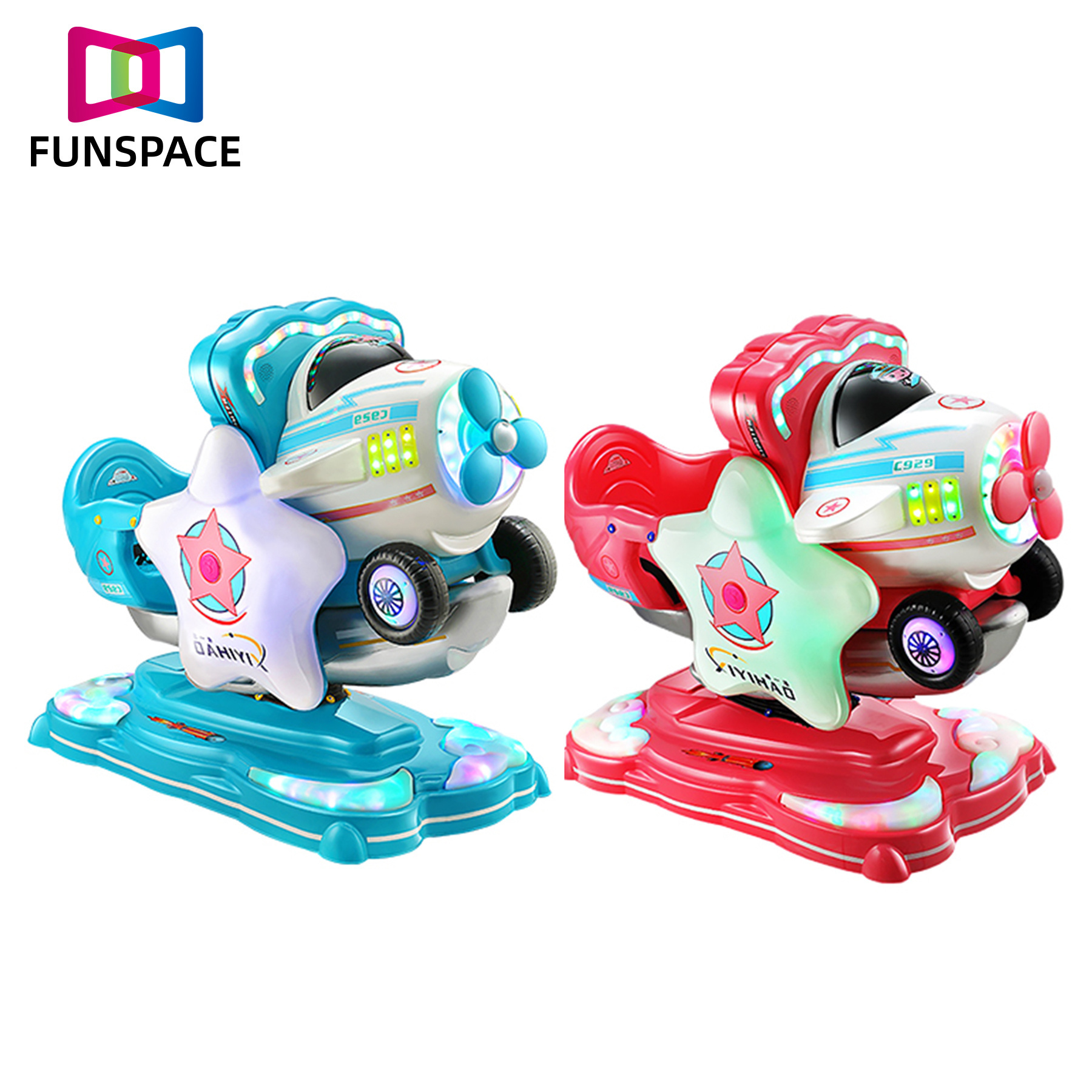 Funspace Mp5 Screen Kiddie Rides Commercial Kids Swing Machine Coin Operated Baby Kids Happy Rocking Machine