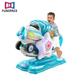 Funspace Indoor Amusement Park Rides Coin Operated Kids Happy Rocking Swing Ride On Toys Plane Baby Rocking Machine