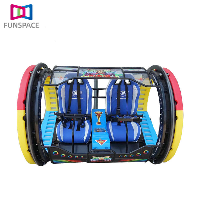 Funsapce Hot Sale swing and rolling   Amusement Park car  Rides 2 Seats 360 Degree Happy Rolling Car