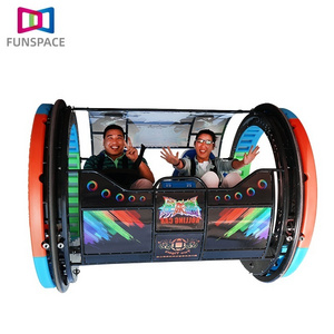 Funsapce Hot Sale swing and rolling   Amusement Park car  Rides 2 Seats 360 Degree Happy Rolling Car