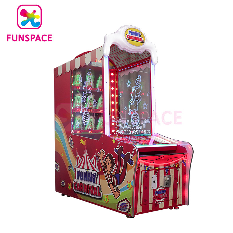 Funspace Coin Operated Redemption Lottery Arcade Game Machines Hitting The Clown Shooting Throw Ball Game Machine