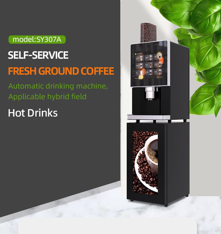 2023 new design coffee fully vending machine Commercial Smart Robot Kiosk Hot Chocolate Automatic Coffee bean Vending Machine