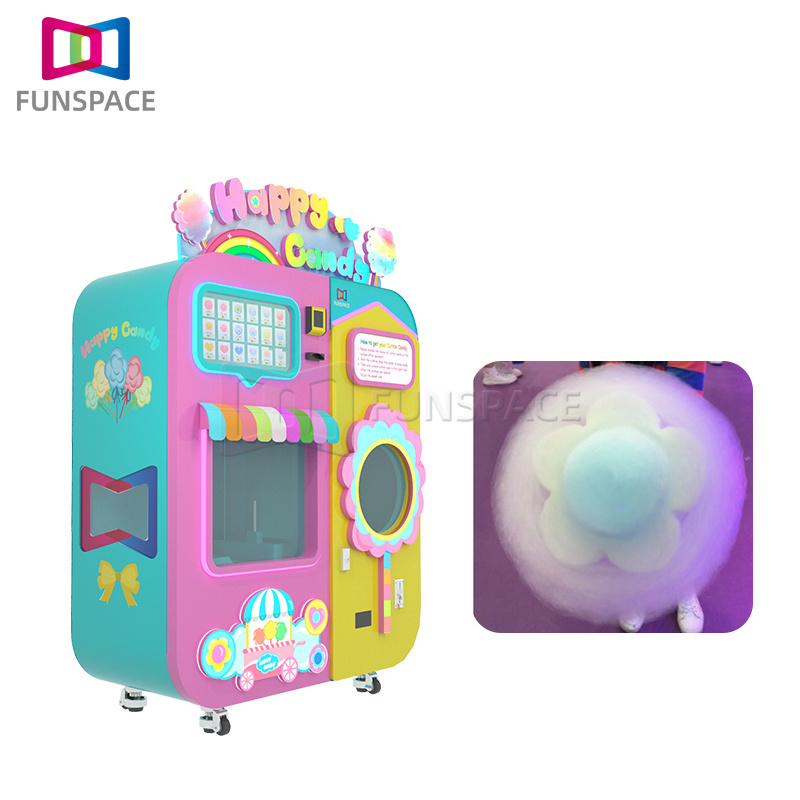 New design Cotton Candy Machine with sugar Selling Automatic Cotton Vending Machine Cotton Candy