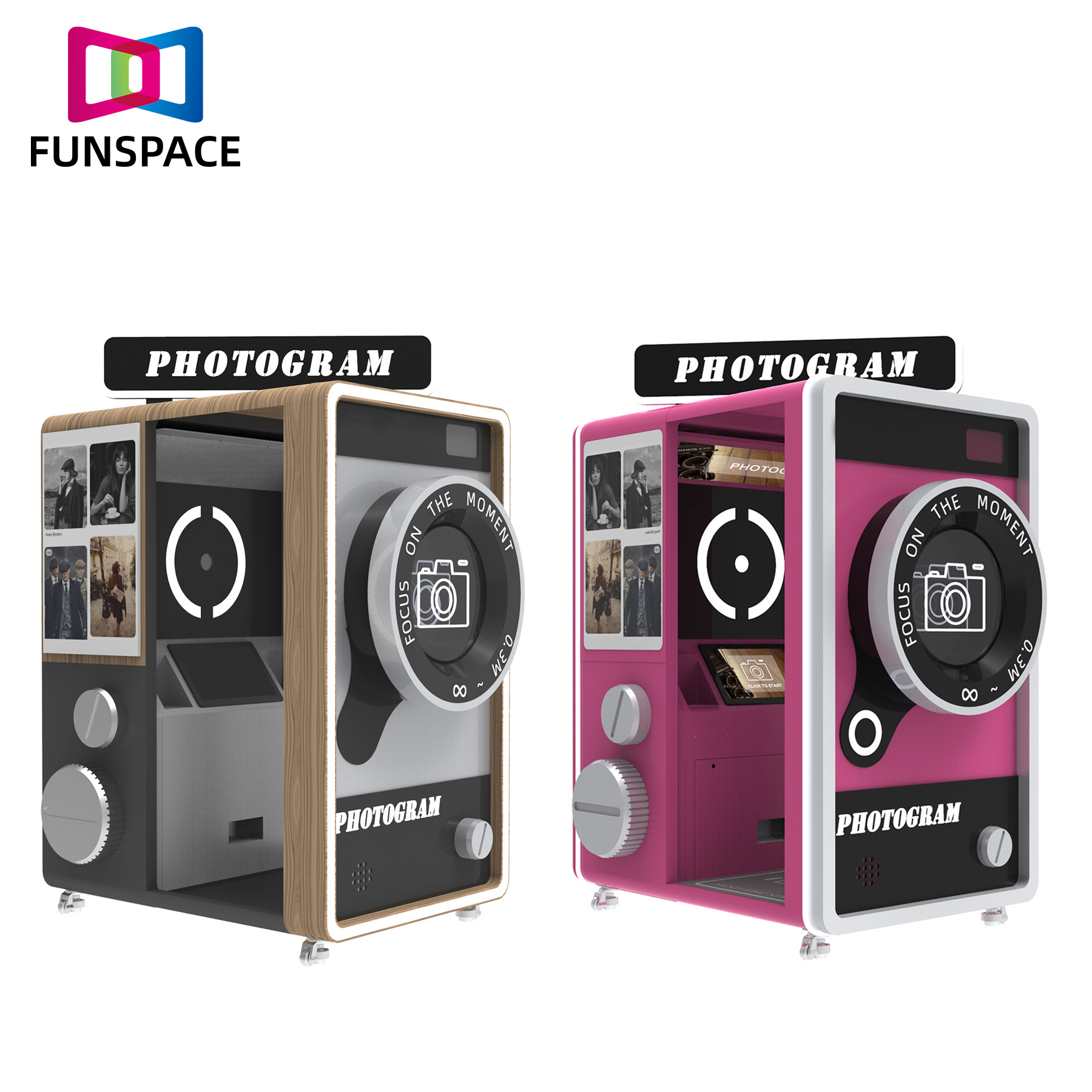 Funsapce Coin Operated Self Serving Payment Vending Equipment Box 360 Selfie Photo Booth vending machine