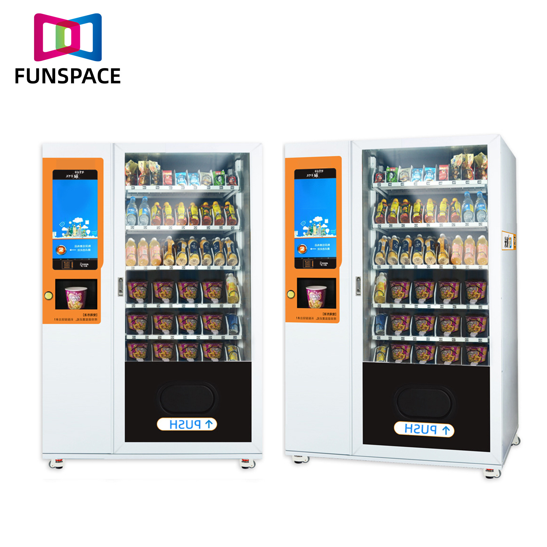 Funspace Supermarket coin operated Make Money Vending Machine 24 Hours Touch Automatic Screen Snacks Drinks Vending Machine