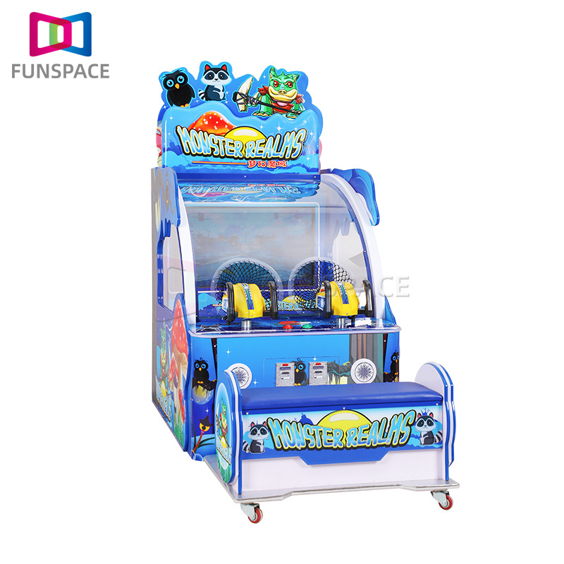 Wholesale Double Players Simulation Gun Shooting Arcade Kids Ball Shooting With Kids Chair For Games Center